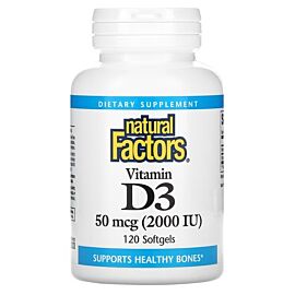 Natural Factors Vitamin D3 2,000 IU 120 капсул