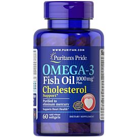 Puritan's Pride Omega-3 Fish Oil Plus Cholesterol Support 60 капсул