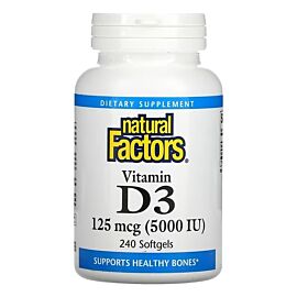 Natural Factors Vitamin D3 125 mcg (5,000 IU) 240 капсул