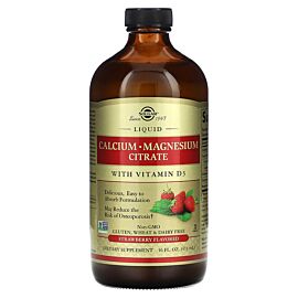 Solgar Liquid Calcium Magnesium Citrate With Vitamin D3 Natural 473 мл, Чорниця