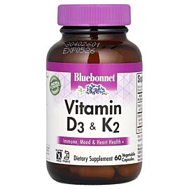 Bluebonnet Vitamin D3 & K2 60 капсул