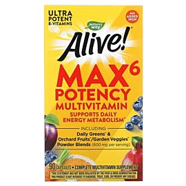 Nature's Way Alive! Max6 Potency Multivitamin No Added Iron 90 капсул