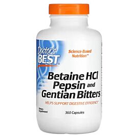 Doctor's Best Betaine HCL Pepsin & Gentian Bitters 360 капсул