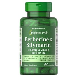 Puritan's Pride Berberine 1,000 mg & Silymarin 250 mg 60 капсул