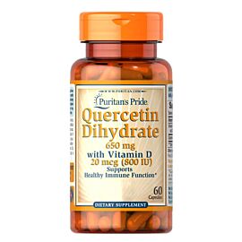 Puritan's Pride Quercetin Dihydrate 650 mg with Vitamin D 800 IU 60 капсул