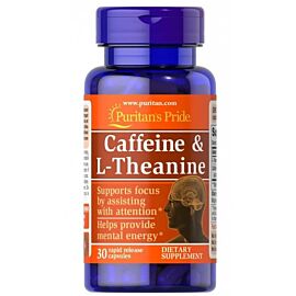 Puritan's Pride Caffeine & L-Theanine 30 Капсул