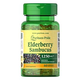 Puritan's Pride Elderberry Sambucus 1250 mg 60 рідких капсул