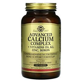 Solgar Advanced Calcium Complex + Vitamins D3 K2 Zinc Boron 120 таблеток