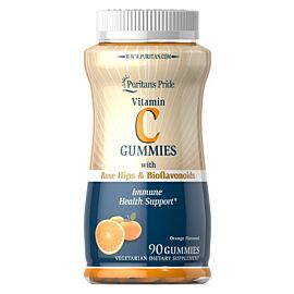 Puritan's Pride Vitamin C Gummies with Rose Hips & Bioflavonoids 90 жувальних цукерок