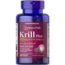 Puritan's Pride Krill Oil Plus High Omega-3 Concentrate 1085 mg 60 капсул