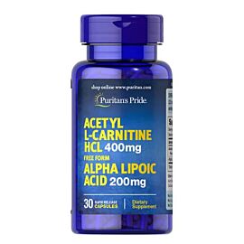 Puritan's Pride Acetyl L-Carnitine 400 mg with Alpha Lipoic Acid 200 mg 30 капсул