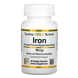 California Gold Nutrition Ferrochel Iron (Bisglycinate) 90 капсул