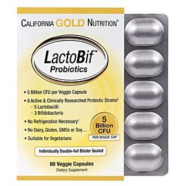 California Gold Nutrition LactoBif Probiotics 5 Billion CFU 60 капс