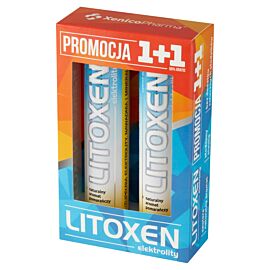 Xenico Pharma Litoxen 1+1 спортивний напій з натрієм, калієм, вітаміном С, смак апельсин, набір 2х20 шипучих таблеток