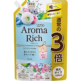 Lion Soflan Aroma Rich Sara парфумований кондиціонер для білизни, аромат свіжих квітів (змінний блок) 1,2 л