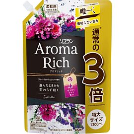 Lion Soflan Aroma Rich Juliette парфумований кондиціонер для білизни квітковий аромат (змінний блок), 1200 мл