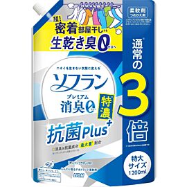 Lion Soflan Premium Deodorizing Tokuno Antibacterial Plus кондиціонер лайм, лимон, апельсин, жасмин, 1200 мл