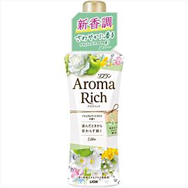 Lion Soflan Aroma Rich Ellie парфумований кондиціонер для білизни аромат зелених фруктів, конвалії, троянд, 520 мл