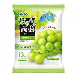 Orihiro Purun and Konjac Jelly Мускатний виноградний натуральний сік у желе з Конняку, 6 пакетиків по 20 г
