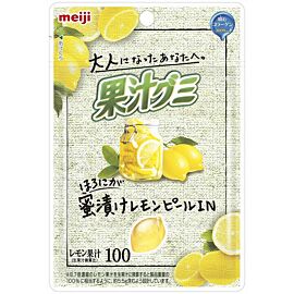 Meiji Цукерки жувальні з натуральним лимонним соком і цедрою лимона, 47 г