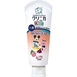 Lion Clinica Kids Дитяча ремінералізуюча і очищаюча зубна паста з фтором , смак персик, 60 г