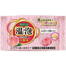 Earth Pharmaceutical Onbao Kodawari Peach шипуча таблетка для прийняття ванни, аромат свіжозібраного персика