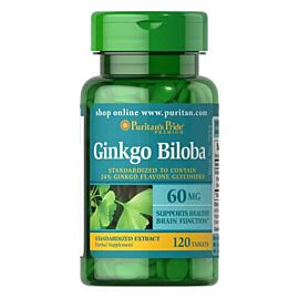 Puritan's Pride Ginkgo Biloba Standardized Extract 60 mg 120 таблеток