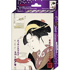 Mitomo Ukiyo-e Маска з бавовни на рослинній основі з Q10 і екстрактом горобейника й алое, 10 шт