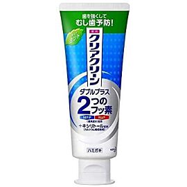 Kao Clear Clean Double Plus Відбілююча зубна паста з мікрогранулами та фтором, м'ятний смак, двоколірна, 130 г