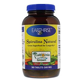 Earthrise Spirulina Natural краща каліфорнійська спіруліна, КОШЕРНА, 500 мг 360 таблеток