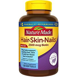 Nature Made Hair Skin and Nails вітаміни А, С, Біотин 2500, цинк мідь для волосся, шкіри, нігтів, 120 ЖК