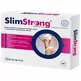 SlimStrong для контролю ваги з капсаїцином, L-карнітином, червоним чаєм, хромом, цинком, вітамінами, 30 таблеток