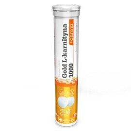 Olimp Gold L-Carnitine 1000, + хром, 20 шипучих таблеток, смак лимон-м'ята