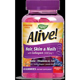 Nature's Way Hair Skin & Nails with Collagen (300 мг) , біотин (5000 мкг), 60 жувальних цукерок