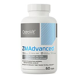 OstroVit ZMAdvanced цинк, магній, екстракт кореня ашваганди, мелатонін, вітамін B6, 60 капсул