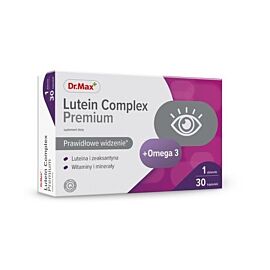 Dr.Max Lutein Premium Лютеїн, Зеаксантин, Omega-3, цинк, вітаміни А, С, Е, мідь, селен для зору, до 03,27 30 капсул