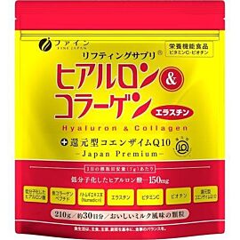 FINE JAPAN Низькомолекулярний морський колаген з гіалуроновою кислотою, 5250 мг, 210 г на 30 дн, термін 08/2026