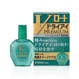 Rohto V Dry Eye Premium Краплі для очей Преміум у разі синдрому сухого ока, індекс свіжості 1, 15 мл