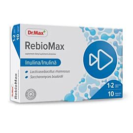 Dr.Max RebioMax Пробіотики, дріжджі, інулін, 10 капсул. до 10/2026