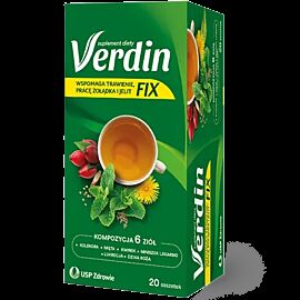 Verdin Fix чай для поліпшення травлення з солодкою, кмином, кульбабою, коріандром, м'ятою, шипшиною, 20 пак