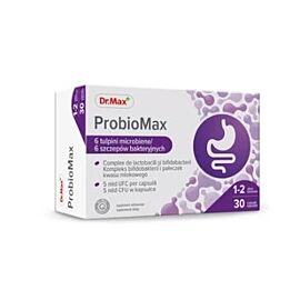 Dr.Max ProbioMax 6 різновидів біфідо та лакто бактерій 5 мільярдів КУО, 30 капсул
