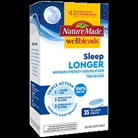 Nature Made Wellblends Sleep Longer Triple Action Time Release тришарові таблетки для поліпшення сну, 35 шт.