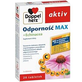 Комплекс з ехінацеєю та вітамінами С, D, В, цинком та селеном Doppelherz Immunity Max, 20 таблеток