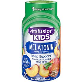 Vitafusion Kids Melatonin Gummies мелатонін, пасисфлора, ромашка, меліса спокійний сон для дітей, 50 шт