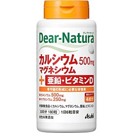 Asahi Dear Natura кальцій 500 мг, магній 250 мг, цинк 7 мг, віт D3 до 5 мкг, 180 таб на 30 днів. До 07/2027
