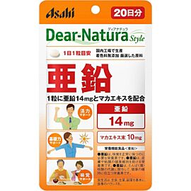 Asahi Dear Natura цинк (глюконат) 14 мг і екстракт маки перуанської 10 мг, 20 таблеток