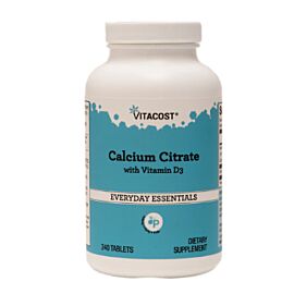 Vitacost Calcium Citrate цитрат кальцію 250 мг з вітаміном D3, 240 таблеток на 60 днів прийому