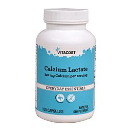 Vitacost Calcium Lactate кальцію лактат, 600 мг, 100 капсул на 50 днів прийому