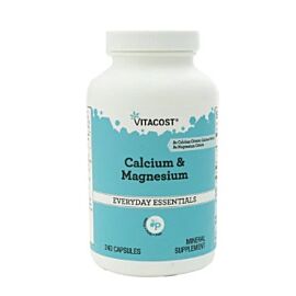 Vitacost Calcium & Magnesium, кальцій 500 мг, магній 250 мг, 240 капсул на 60 днів прийому