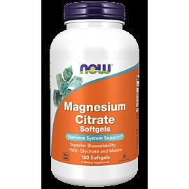 NOW Magnesium Citrate,Glycinate, Malate магнію цитрат, гліцинат, малат, 400 мг, 180 капсул на 60 днів прийому